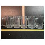 5 Heavy-duty Clear Glass Beer Mugs