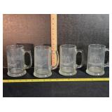 4 Maritime-theme Beer Mugs, 5' tall