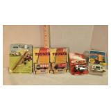 5 model vehicles; Coke Jeep, Reefer truck