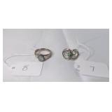 2 Vintage Minimalist Sterling Silver Rings
