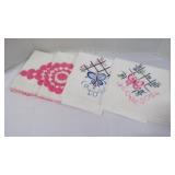 2 Embroidered Pillow Cases & 2 Tea/Kitchen Towels