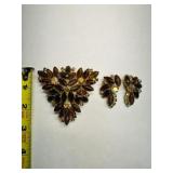 Julianna? Large Root beer Brooch & Earrings