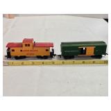 2 Bachmann RR cars, HO scale, Caboose & box car