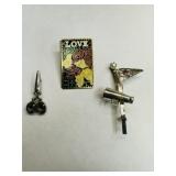 LOVE 45 USA Stamp tie tack, Mamselle Megaphone
