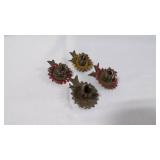 4 Antique Clip-On X-Mas Tree Candle Stick Holders