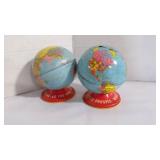 Vintage Lithograph 'World Globe' Coin/Money Banks