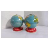 Vintage Lithograph 'World Globe' Coin/Money Banks