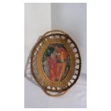 Vintage Latina Dancer Base Woven Wicker Basket
