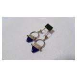 Tuareg Ingal Cross Onyx Sterling Silver Earrings