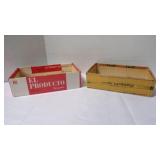 2 Vintage Cardboard Cigar Boxes Top Covers Missing
