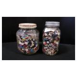 Vintage Glass Jars Filled w/Vintage Sewing Buttons
