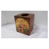 Vintage Wood Hand-Painted Mushroom Tissue Cover