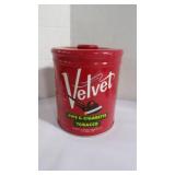 Vintage 'Velvet Pipe & Cigarette Tobacco' Tin Can