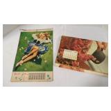 2 Vintage 1952 & 1964 Pin-Up Style Calendars