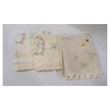 Pair of Embroidered Pillow Cases & Table runner