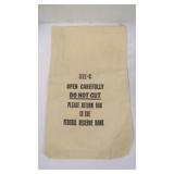 Vintage Canvas Federal Reserve Bank Money Bag