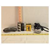 AM/FM headphones, shaver, card game, Avon cologne