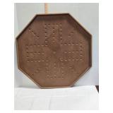 Octagonal wooden marble game board, 29' across