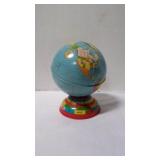 Vintage Lithograph 'World Globe' Coin/Money Bank