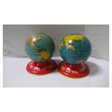 Vintage Lithograph 'Globe Bank' Mini Coin Banks