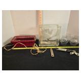 Clear square vase, horizontal ceramic lamp