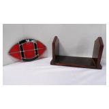 Wood Book Through & Glass/Metal Hanging Football