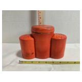 Vintage orange ceramic range set