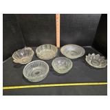 6 Clear Glass bowls