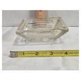 Manhattan Clear Depression Glass Square Ashtray