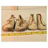 2 pair leather baby shoes