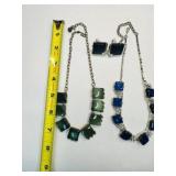 Coro Blue Thermoset Necklace & Earrings & Olive