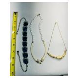 3 Choker Style Necklace, Blue Thermoset necklace