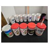 13 Sport teams & promo plastic mugs