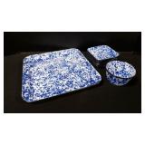 6-Piece Enamelware Blue & White Splatter Pattern