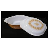Vintage Pyrex Butterfly Gold Oval Casserole Dish