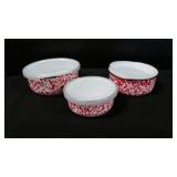 3-Piece Enamelware Storage Bowls w/Mix Match Lids