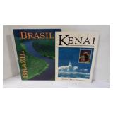 2 Travel Colored Photo Books of Alaska & Brazil
