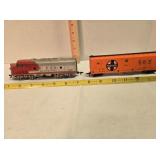Bachmann locomotive & AHM boxcar, HO scale