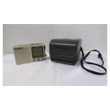 Vintage Pocket Radio & Polaroid 600 Instant Camera