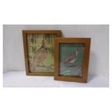 2 Vintage Personalized Framed Prints of Game Birds
