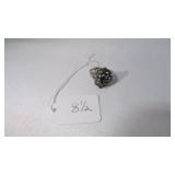 Vintage Art Deco Sterling Silver Blue Crystal Ring