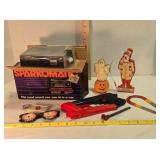 Under dash stereio cassette deck, pop guns, magnet