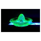Vintage Uranium Depression Glass Citrus Juicer