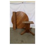 Disassembled Antique Wood Pedestal Dining Table