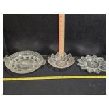 Matching 2 sided relish tray, bowl, saucer