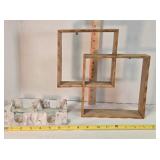 Wood shadow box & playing card tray
