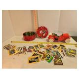 GI Joe  & Marvel Comics trading cards, Xmas Tin ,