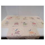 12 Vintage Embroidered Quilt Blocks  Overall Sam