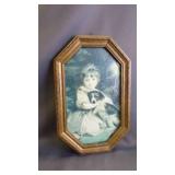 Vintage Framed Print of Miss Jane Bowles & Dog