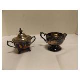 Vintage Silver Plated Lidded Sugar Bowl & Matching
